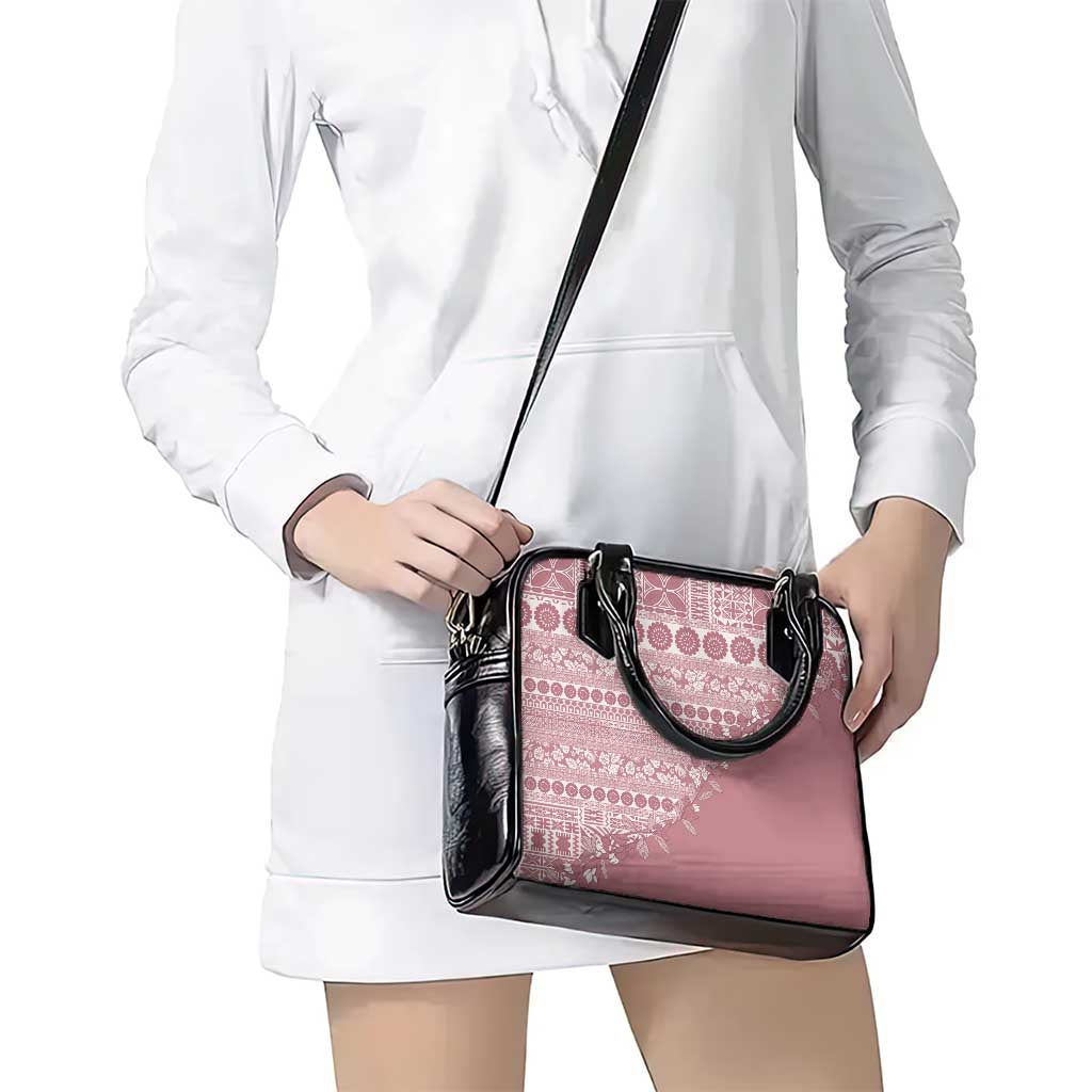 Fiji Marau na Kerisimasi Shoulder Handbag Dusty Rose Tagimoucia Tapa Masi Tribal LT9 - Polynesian Pride