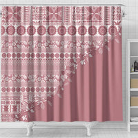 Fiji Marau na Kerisimasi Shower Curtain Dusty Rose Tagimoucia Tapa Masi Tribal LT9 - Polynesian Pride