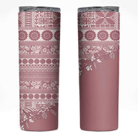 Fiji Marau na Kerisimasi Skinny Tumbler Dusty Rose Tagimoucia Tapa Masi Tribal LT9 Pink - Polynesian Pride