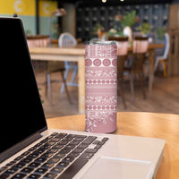 Fiji Marau na Kerisimasi Skinny Tumbler Dusty Rose Tagimoucia Tapa Masi Tribal LT9 - Polynesian Pride