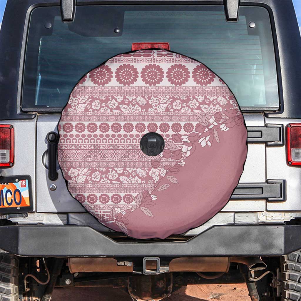 Fiji Marau na Kerisimasi Spare Tire Cover Dusty Rose Tagimoucia Tapa Masi Tribal LT9 Pink - Polynesian Pride