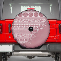 Fiji Marau na Kerisimasi Spare Tire Cover Dusty Rose Tagimoucia Tapa Masi Tribal LT9 - Polynesian Pride