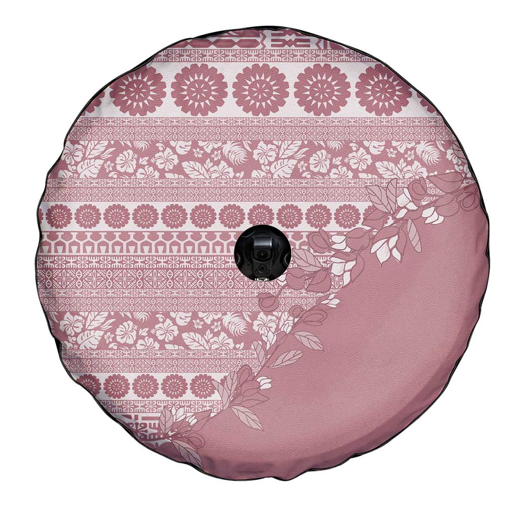 Fiji Marau na Kerisimasi Spare Tire Cover Dusty Rose Tagimoucia Tapa Masi Tribal LT9 - Polynesian Pride