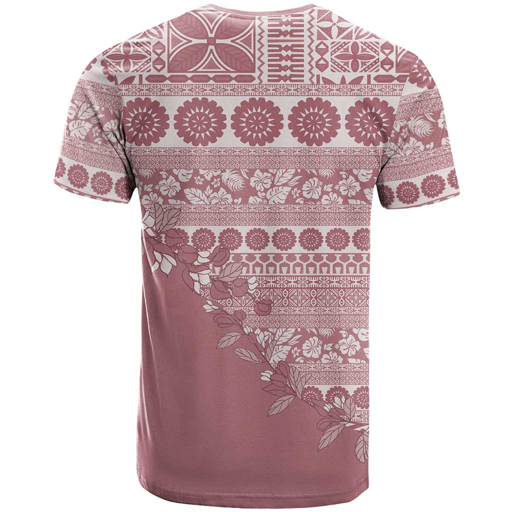Fiji Marau na Kerisimasi T Shirt Dusty Rose Tagimoucia Tapa Masi Tribal LT9 - Polynesian Pride