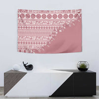 Fiji Marau na Kerisimasi Tapestry Dusty Rose Tagimoucia Tapa Masi Tribal LT9 - Polynesian Pride