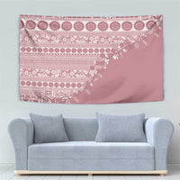 Fiji Marau na Kerisimasi Tapestry Dusty Rose Tagimoucia Tapa Masi Tribal LT9 - Polynesian Pride