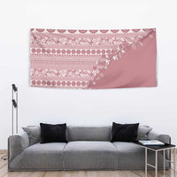 Fiji Marau na Kerisimasi Tapestry Dusty Rose Tagimoucia Tapa Masi Tribal LT9 - Polynesian Pride