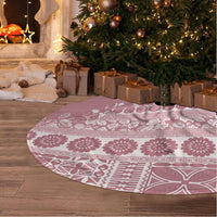 Fiji Marau na Kerisimasi Tree Skirt Dusty Rose Tagimoucia Tapa Masi Tribal LT9 - Polynesian Pride