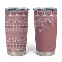 Fiji Marau na Kerisimasi Tumbler Cup Dusty Rose Tagimoucia Tapa Masi Tribal LT9 Pink - Polynesian Pride