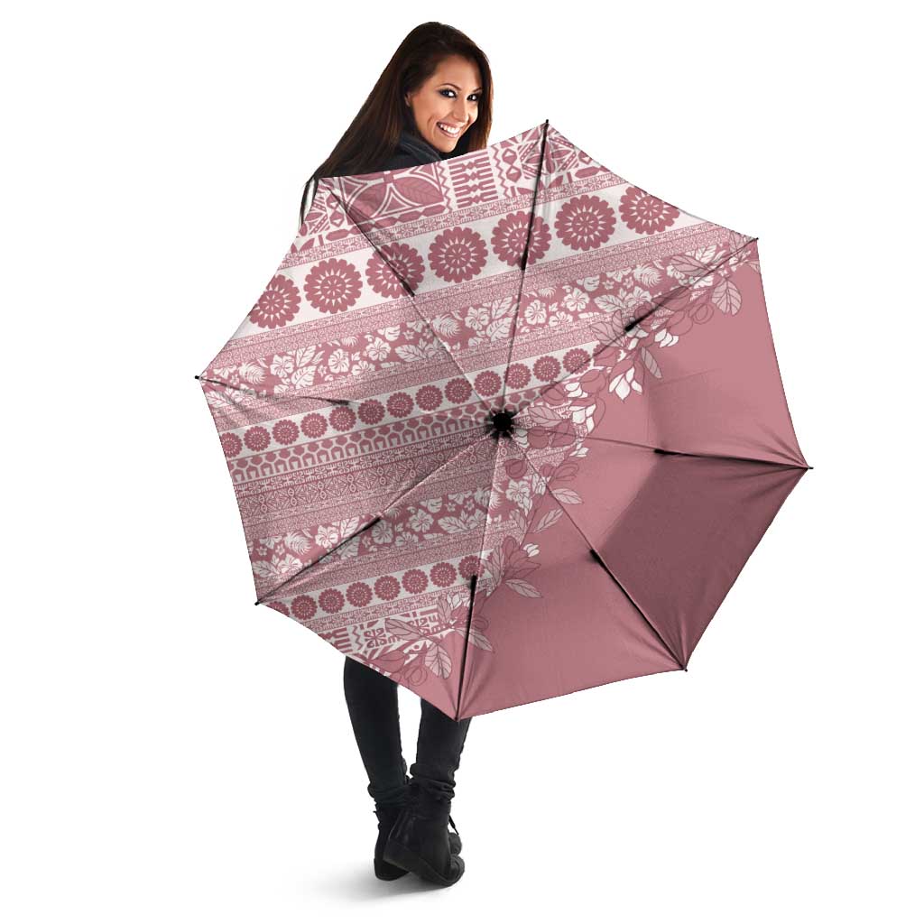 Fiji Marau na Kerisimasi Umbrella Dusty Rose Tagimoucia Tapa Masi Tribal LT9 - Polynesian Pride