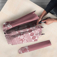 Fiji Marau na Kerisimasi Umbrella Dusty Rose Tagimoucia Tapa Masi Tribal LT9 - Polynesian Pride