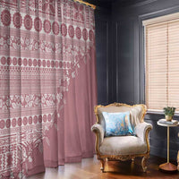 Fiji Marau na Kerisimasi Window Curtain Dusty Rose Tagimoucia Tapa Masi Tribal LT9 - Polynesian Pride