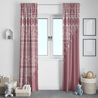 Fiji Marau na Kerisimasi Window Curtain Dusty Rose Tagimoucia Tapa Masi Tribal LT9 - Polynesian Pride
