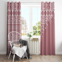 Fiji Marau na Kerisimasi Window Curtain Dusty Rose Tagimoucia Tapa Masi Tribal LT9 - Polynesian Pride