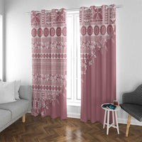 Fiji Marau na Kerisimasi Window Curtain Dusty Rose Tagimoucia Tapa Masi Tribal LT9 With Grommets Pink - Polynesian Pride