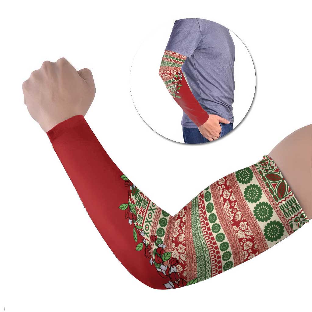 Fiji Marau na Kerisimasi Arm Sleeves Red Tagimoucia Tapa Masi Tribal - Polynesian Pride