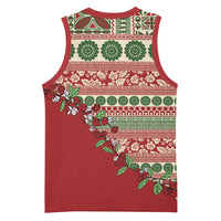 Fiji Marau na Kerisimasi Basketball Jersey Red Tagimoucia Tapa Masi Tribal LT9 - Polynesian Pride