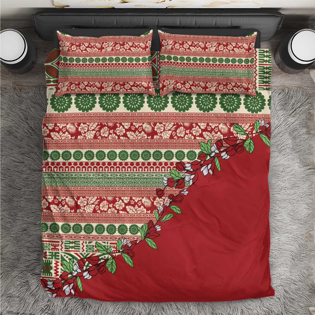 Fiji Marau na Kerisimasi Bedding Set Red Tagimoucia Tapa Masi Tribal LT9 Red - Polynesian Pride