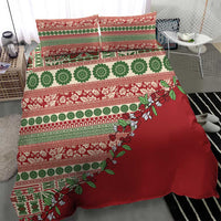 Fiji Marau na Kerisimasi Bedding Set Red Tagimoucia Tapa Masi Tribal LT9 - Polynesian Pride