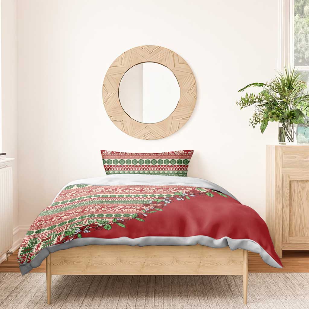 Fiji Marau na Kerisimasi Bedding Set Red Tagimoucia Tapa Masi Tribal LT9 - Polynesian Pride