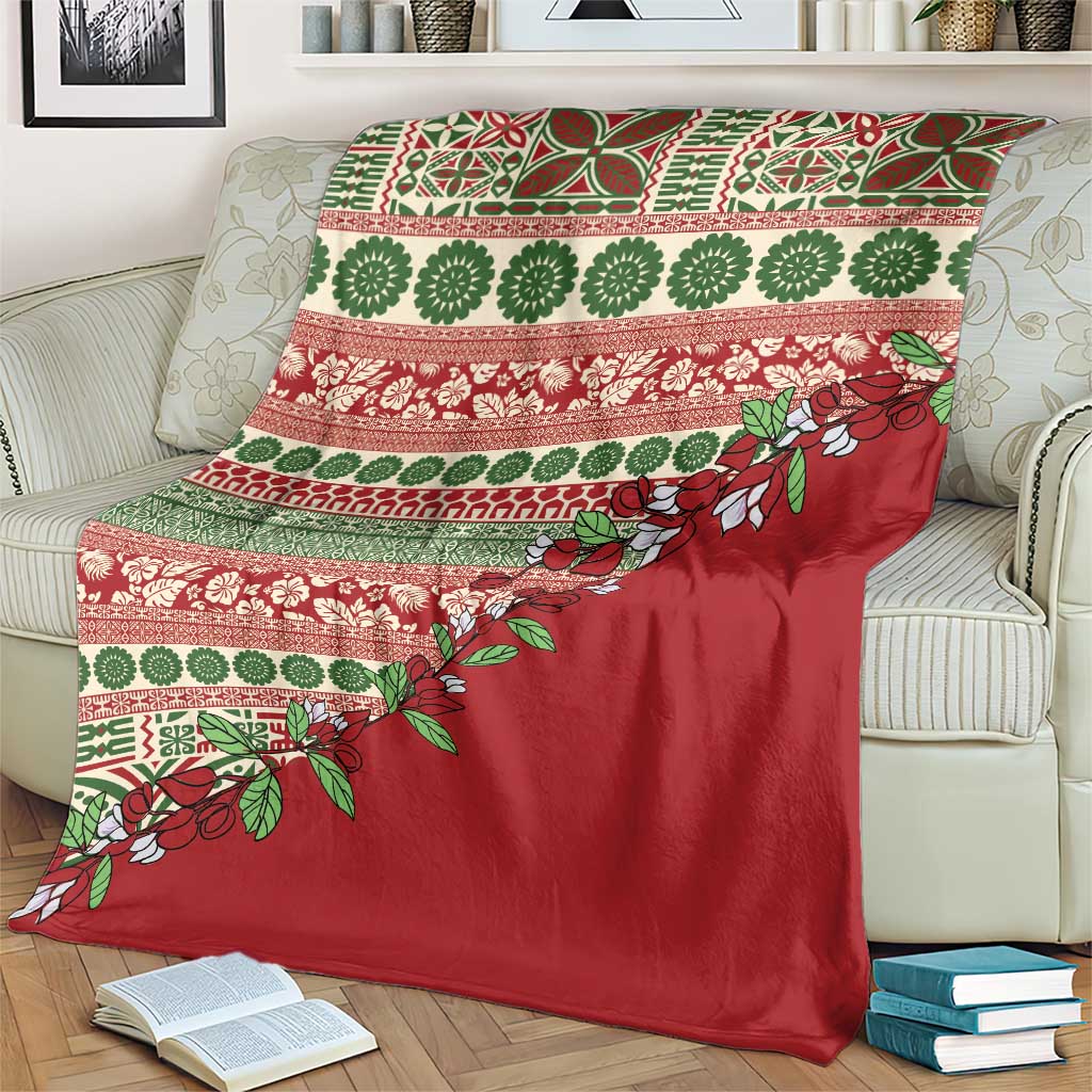 Fiji Marau na Kerisimasi Blanket Red Tagimoucia Tapa Masi Tribal - Polynesian Pride