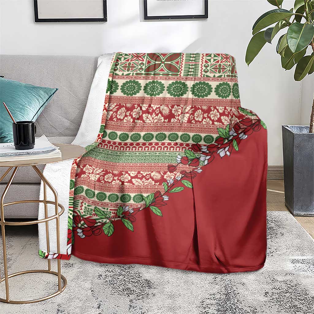 Fiji Marau na Kerisimasi Blanket Red Tagimoucia Tapa Masi Tribal - Polynesian Pride