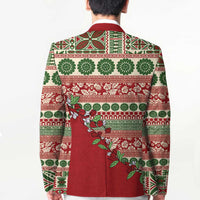Fiji Marau na Kerisimasi Blazer Red Tagimoucia Tapa Masi Tribal - Polynesian Pride