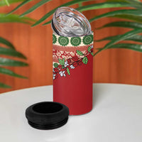 Fiji Marau na Kerisimasi 4 in 1 Can Cooler Tumbler Red Tagimoucia Tapa Masi Tribal LT9 - Polynesian Pride