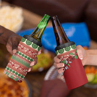 Fiji Marau na Kerisimasi 4 in 1 Can Cooler Tumbler Red Tagimoucia Tapa Masi Tribal LT9 - Polynesian Pride