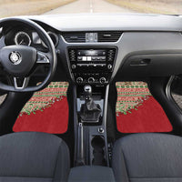Fiji Marau na Kerisimasi Car Mats Red Tagimoucia Tapa Masi Tribal LT9 Set 2pcs - Front Red - Polynesian Pride