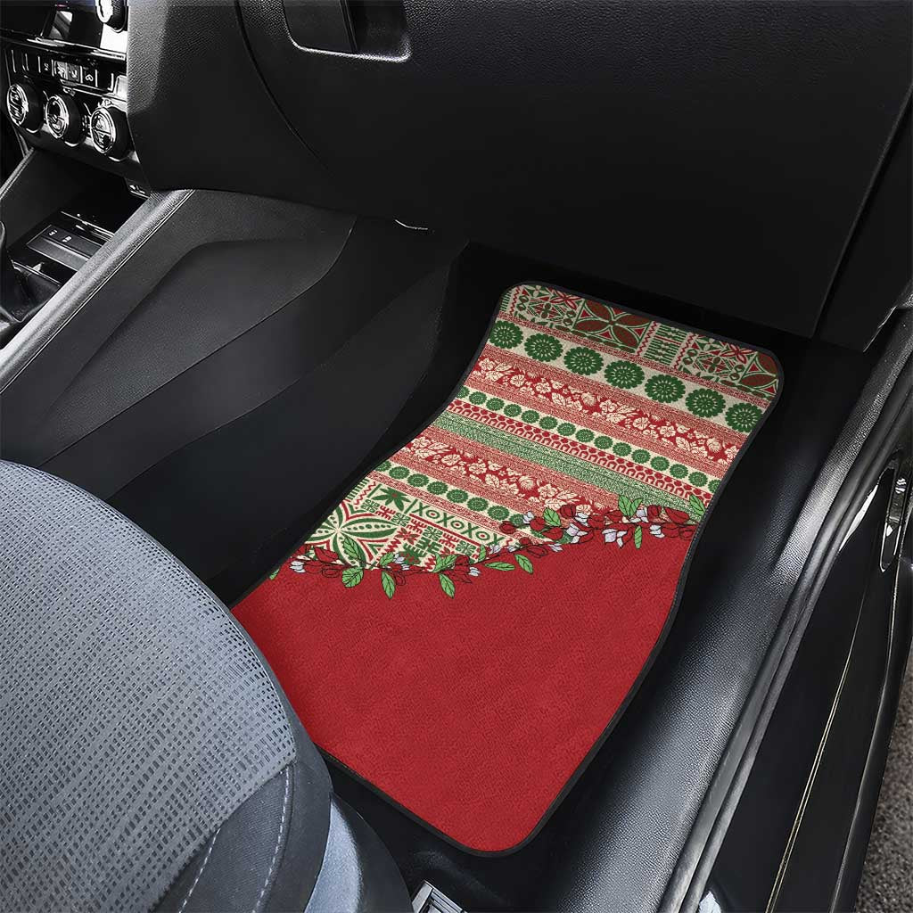 Fiji Marau na Kerisimasi Car Mats Red Tagimoucia Tapa Masi Tribal LT9 - Polynesian Pride