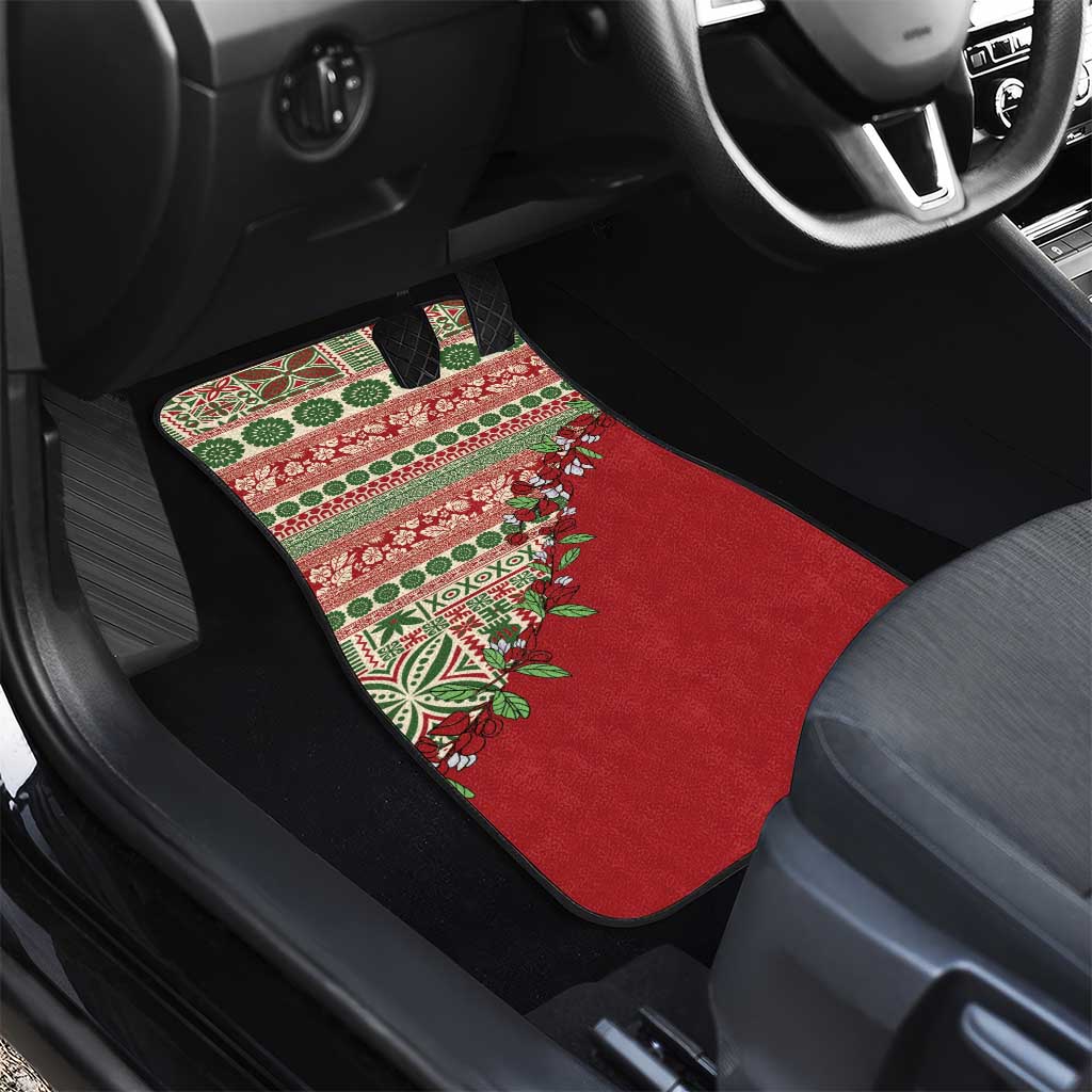 Fiji Marau na Kerisimasi Car Mats Red Tagimoucia Tapa Masi Tribal LT9 - Polynesian Pride