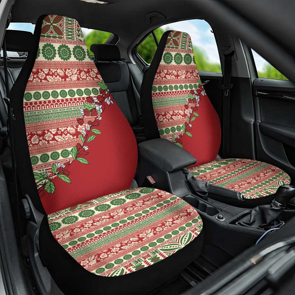 Fiji Marau na Kerisimasi Car Seat Cover Red Tagimoucia Tapa Masi Tribal LT9 One Size Red - Polynesian Pride