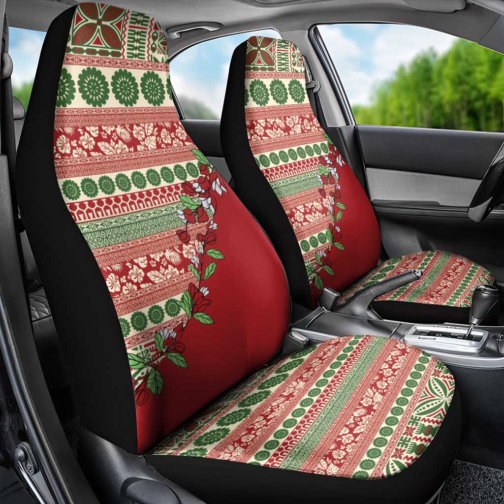 Fiji Marau na Kerisimasi Car Seat Cover Red Tagimoucia Tapa Masi Tribal LT9 - Polynesian Pride