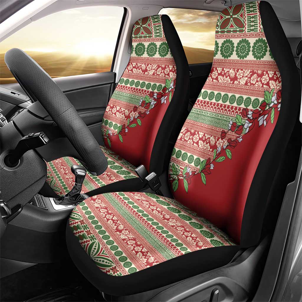 Fiji Marau na Kerisimasi Car Seat Cover Red Tagimoucia Tapa Masi Tribal LT9 - Polynesian Pride