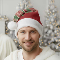 Fiji Marau na Kerisimasi Christmas Santa Hat Red Tagimoucia Tapa Masi Tribal LT9 - Polynesian Pride