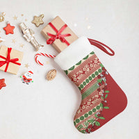 Fiji Marau na Kerisimasi Christmas Stocking Red Tagimoucia Tapa Masi Tribal LT9 - Polynesian Pride