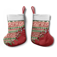 Fiji Marau na Kerisimasi Christmas Stocking Red Tagimoucia Tapa Masi Tribal LT9 - Polynesian Pride