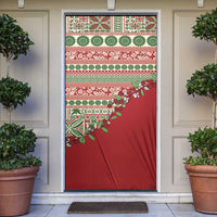 Fiji Marau na Kerisimasi Door Cover Red Tagimoucia Tapa Masi Tribal LT9 Red - Polynesian Pride