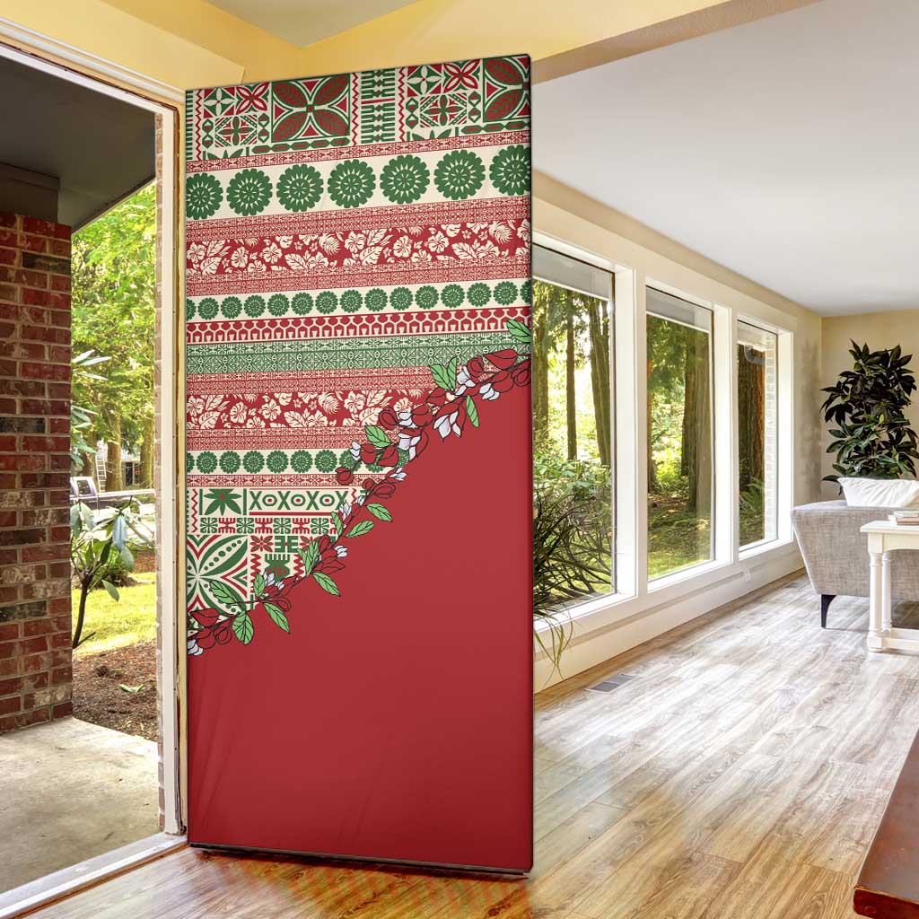 Fiji Marau na Kerisimasi Door Cover Red Tagimoucia Tapa Masi Tribal LT9 - Polynesian Pride