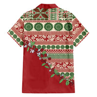 Fiji Marau na Kerisimasi Family Matching Summer Maxi Dress and Hawaiian Shirt Red Tagimoucia Tapa Masi Tribal LT9 - Polynesian Pride