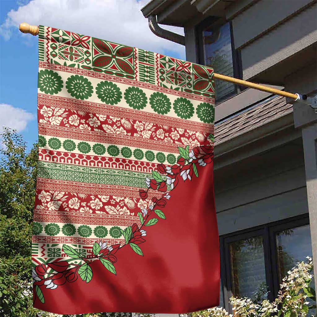 Fiji Marau na Kerisimasi Garden Flag Red Tagimoucia Tapa Masi Tribal LT9 - Polynesian Pride