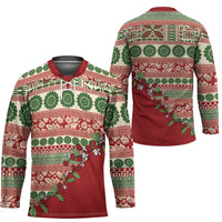 Fiji Marau na Kerisimasi Hockey Jersey Red Tagimoucia Tapa Masi Tribal LT9 - Polynesian Pride