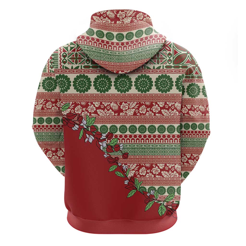 Fiji Marau na Kerisimasi Hoodie Red Tagimoucia Tapa Masi Tribal LT9 - Polynesian Pride