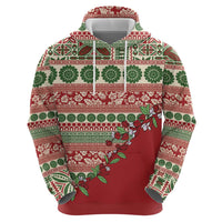 Fiji Marau na Kerisimasi Hoodie Red Tagimoucia Tapa Masi Tribal LT9 - Polynesian Pride