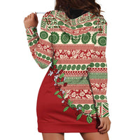 Fiji Marau na Kerisimasi Hoodie Dress Red Tagimoucia Tapa Masi Tribal LT9 - Polynesian Pride