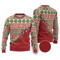 Fiji Marau na Kerisimasi Ugly Christmas Sweater Red Tagimoucia Tapa Masi Tribal LT9 Red - Polynesian Pride