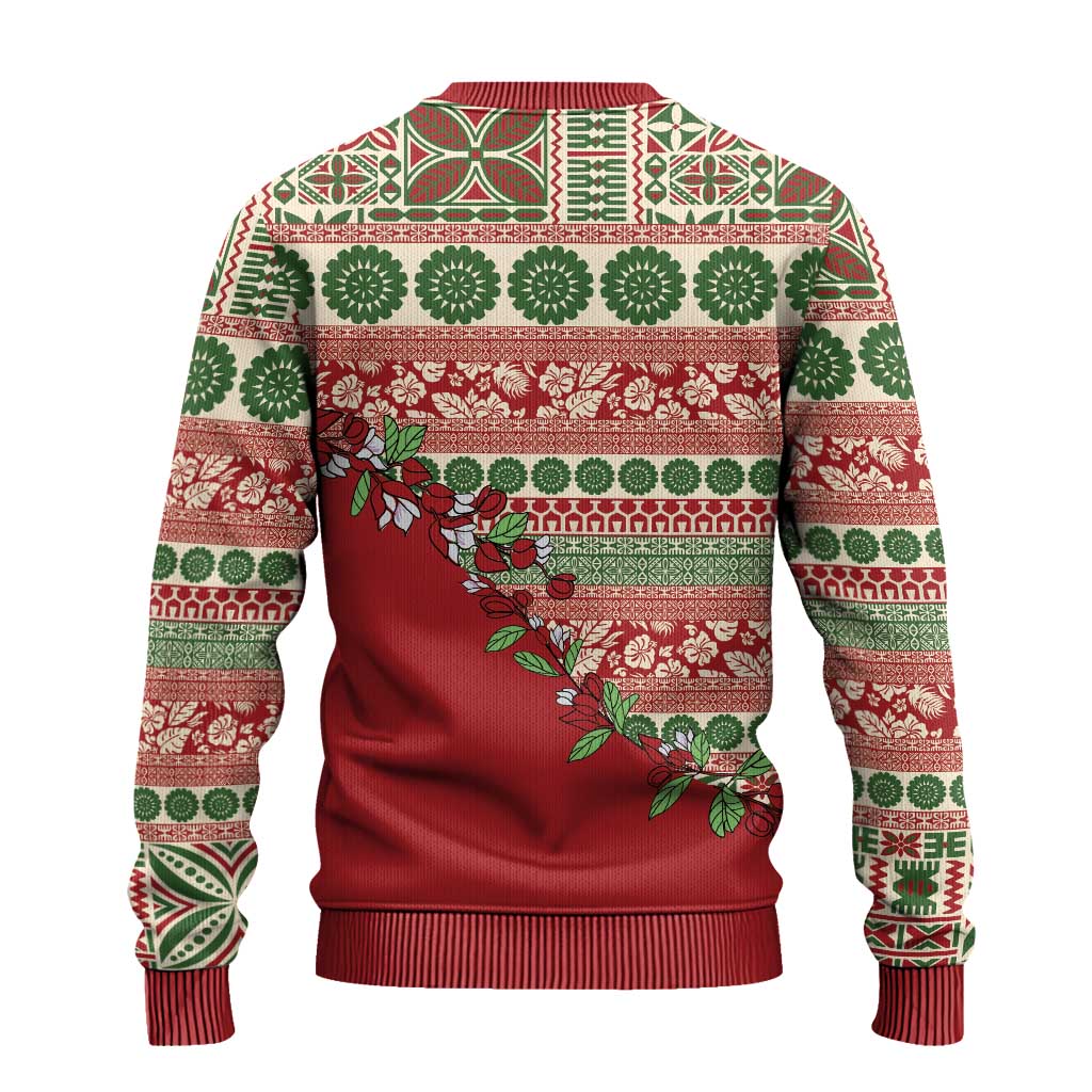 Fiji Marau na Kerisimasi Ugly Christmas Sweater Red Tagimoucia Tapa Masi Tribal LT9 - Polynesian Pride