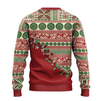 Fiji Marau na Kerisimasi Ugly Christmas Sweater Red Tagimoucia Tapa Masi Tribal LT9 - Polynesian Pride