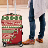 Fiji Marau na Kerisimasi Luggage Cover Red Tagimoucia Tapa Masi Tribal LT9 Red - Polynesian Pride